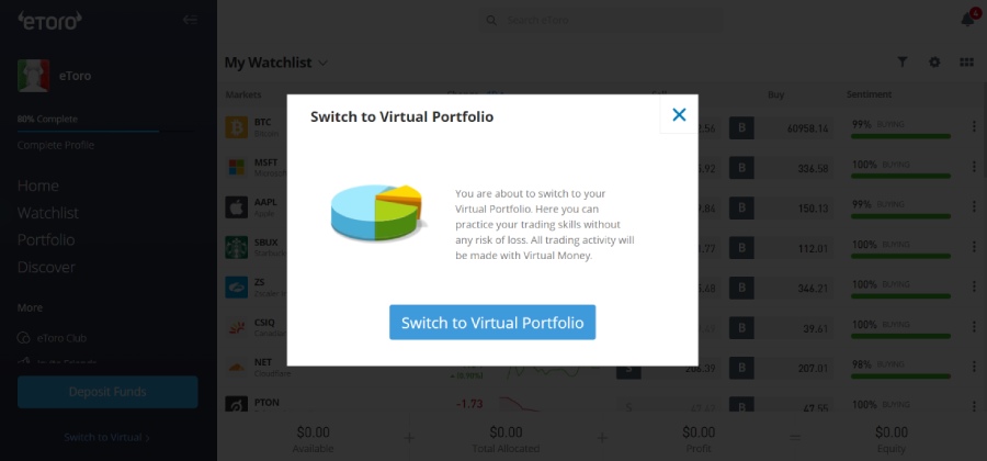 etoro virtual portfolio